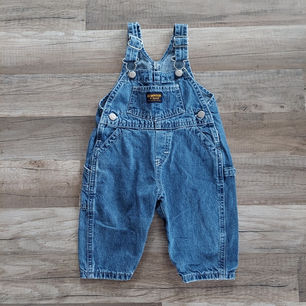 Vintage 90s OshKosh B'gosh Denim Overalls 12 Months